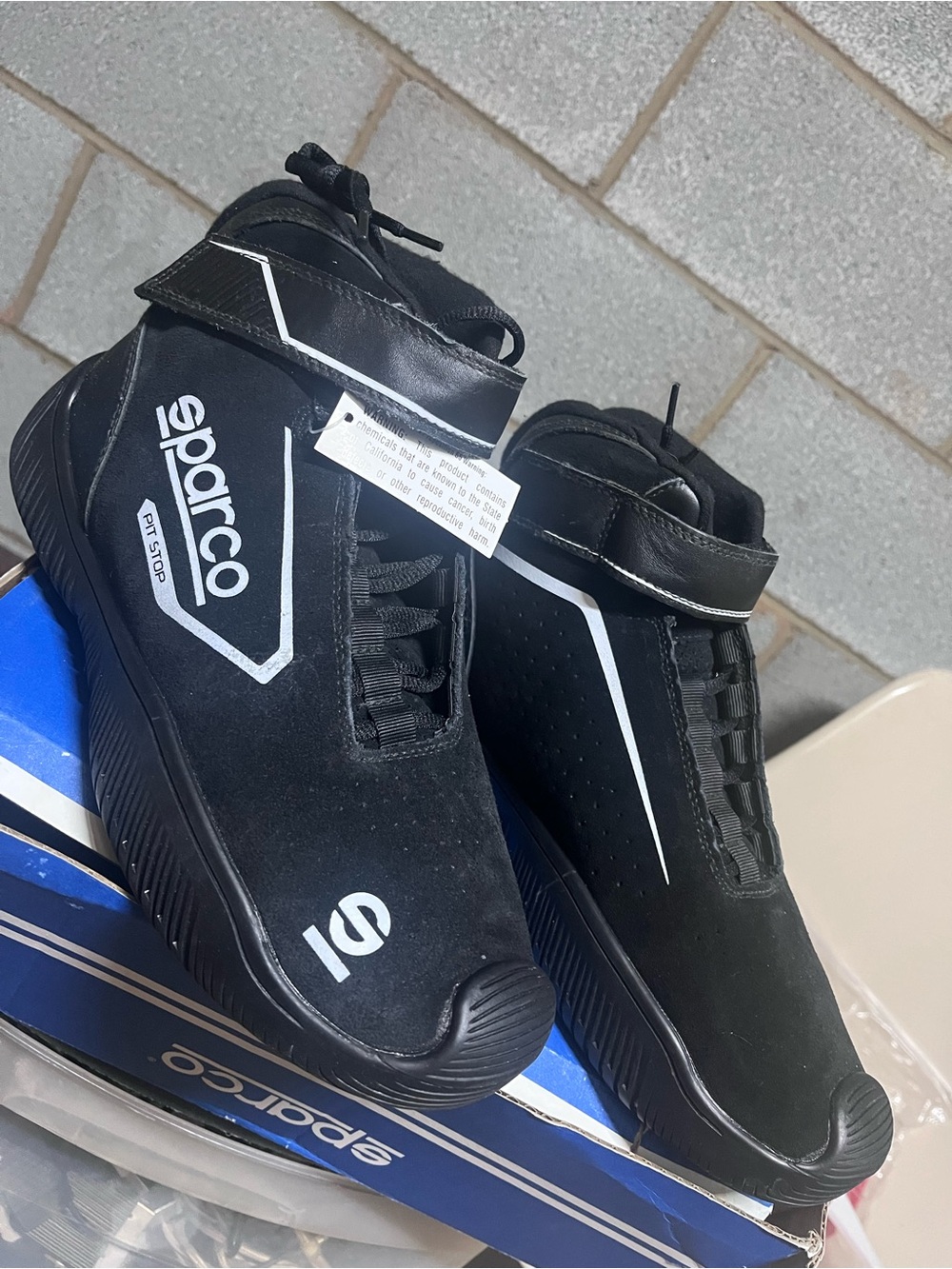 NEW in BOX Sparco Black Racing Shoes with White Accents new